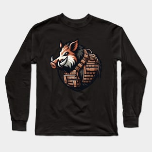 Tactical Wild Boar Adventure Tee: Unleash the Beast Within Long Sleeve T-Shirt